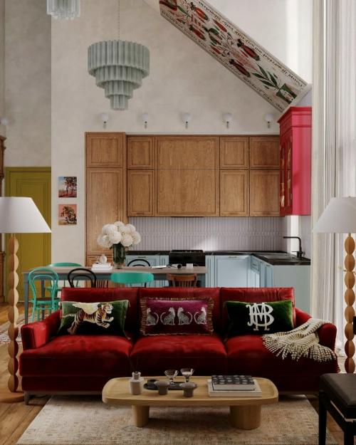 Эта кухня - гостиная сочетает в себе эстетику и функциональность, превращая пространство в идеальное место для жизни и приёма гостей. 01