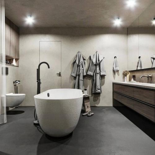 Оригинальный и стильный интерьер ванной комнаты, площадью 8 кв. 03