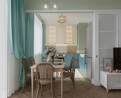 Дизайн кухни - гостиной и коридора из одного проекта. 02