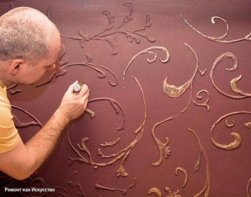 Объемные узоры на стене. 09