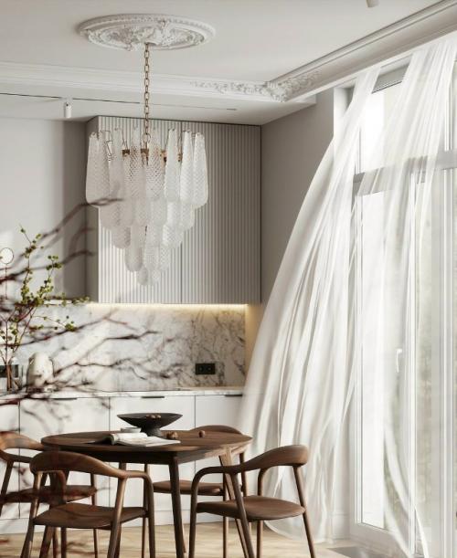 Этот проект кухни - гостиной площадью 29 кв. 01