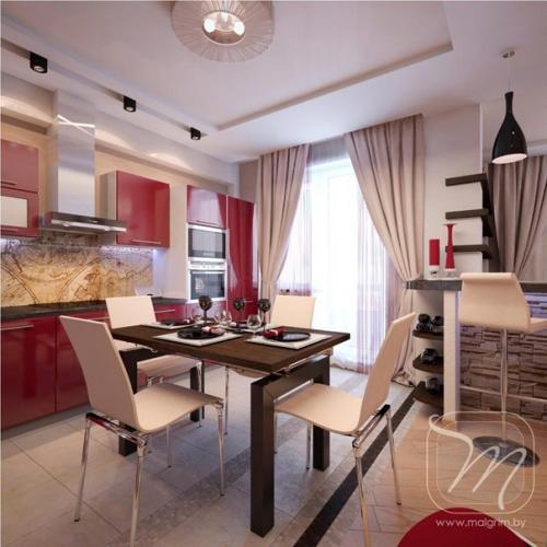 Дизайн однокомнатной квартиры в Минске. 01