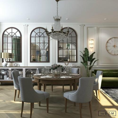 Шикарный интерьер загородного дома поражает своей изысканной сдержанностью и утончённой палитрой. 02