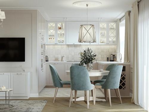 Отличный вариант кухни - гостиной. 02