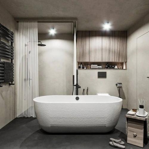 Оригинальный и стильный интерьер ванной комнаты, площадью 8 кв. 02