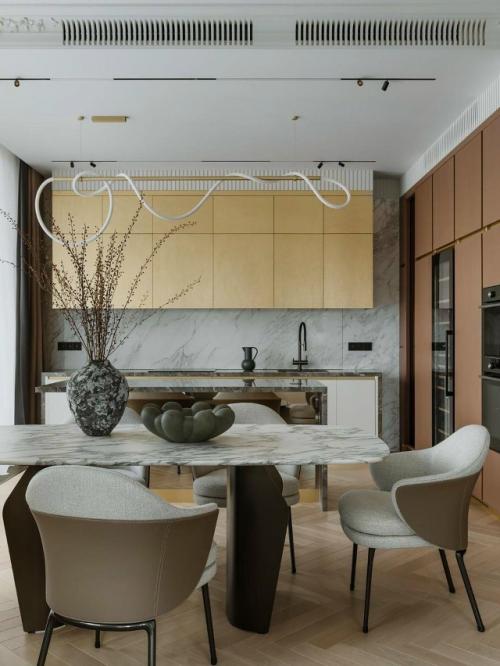 В этом проекте дизайнер объединил лаконичность современных интерьеров с изысканной утонченностью французского стиля. 02