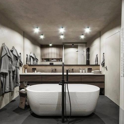 Оригинальный и стильный интерьер ванной комнаты, площадью 8 кв. 01