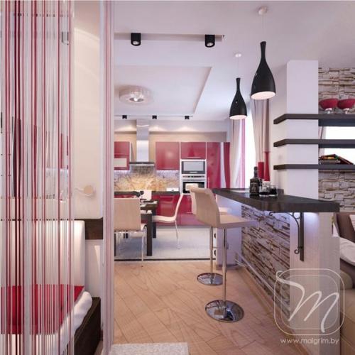 Дизайн однокомнатной квартиры в Минске. 06