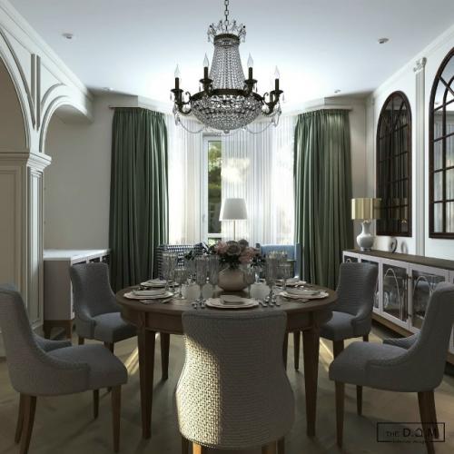 Шикарный интерьер загородного дома поражает своей изысканной сдержанностью и утончённой палитрой. 06