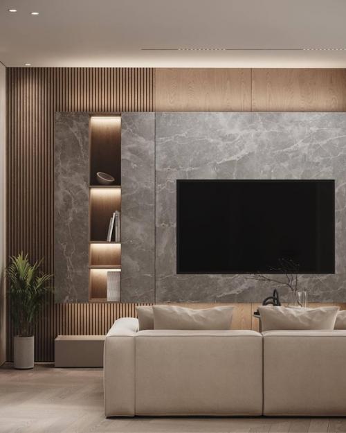 Современный светлый интерьер кухни - гостиной и прихожей. 02