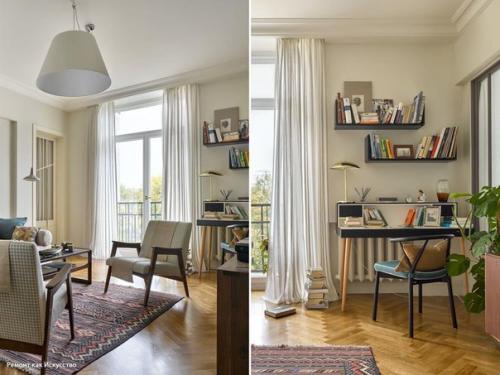 Современный дизайн трехкомнатной квартиры в одном из московских квартир 1956-го года. 01