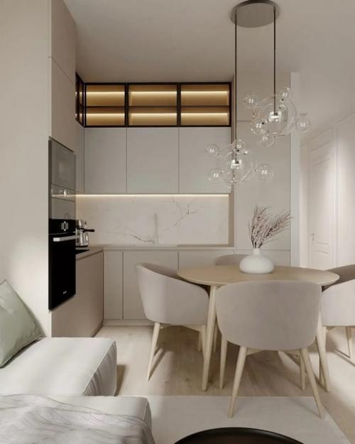 Дизайн кухни - гостиной и рабочей зоны. 04