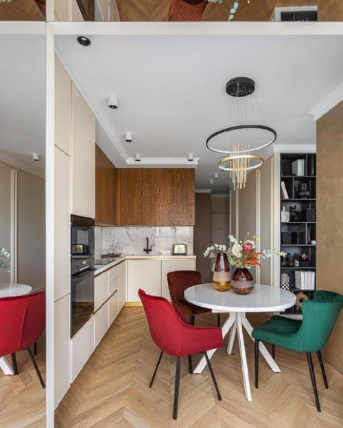 Интерьер квартиры площадью 44 м 2. получился оригинальном дизайн - проекте. 07