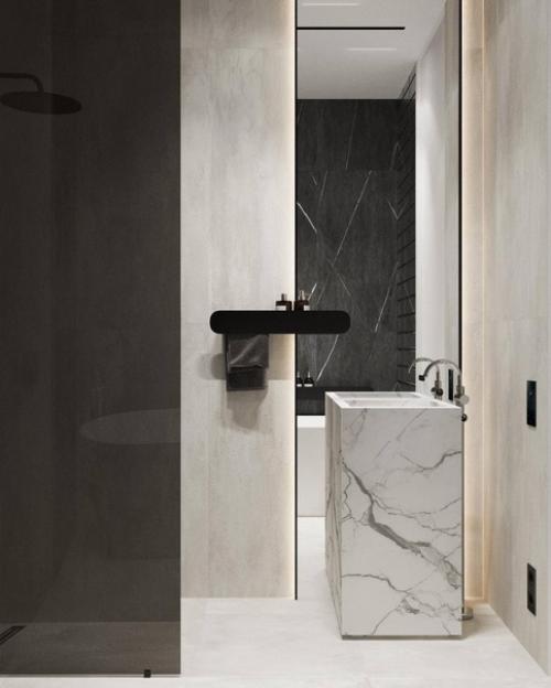 Монотонный спокойный интерьер квартиры в единой цветовой гамме. 09