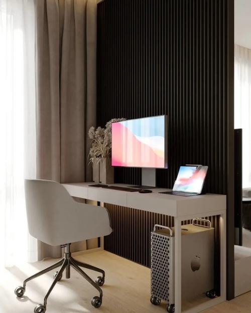 Дизайн кухни - гостиной и рабочей зоны. 06