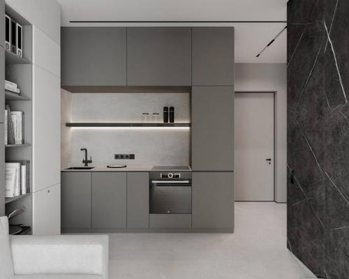 Монотонный спокойный интерьер квартиры в единой цветовой гамме. 04