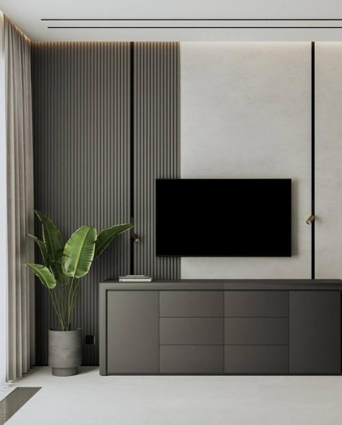 Монотонный спокойный интерьер квартиры в единой цветовой гамме. 06