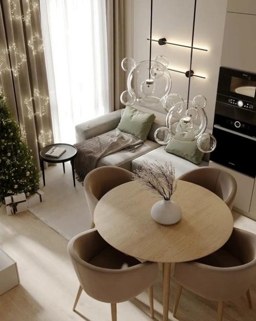 Дизайн кухни - гостиной и рабочей зоны. 01