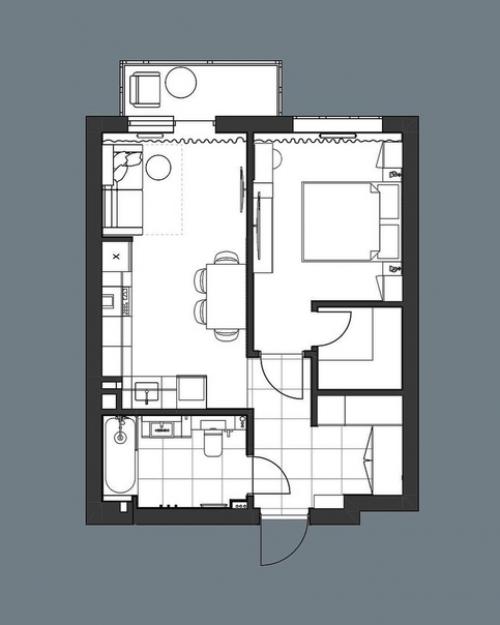 1-Комнатная квартира, площадью 45 кв. 09
