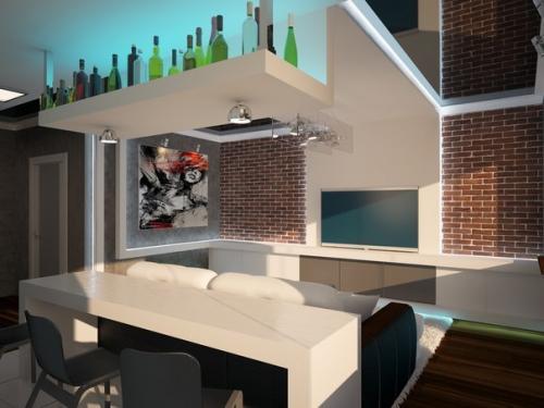 Дизайн и планировка однокомнатной квартиры 40 кв. 01