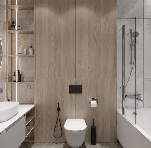 Красивый и стильный ремонт ванной комнаты. 01