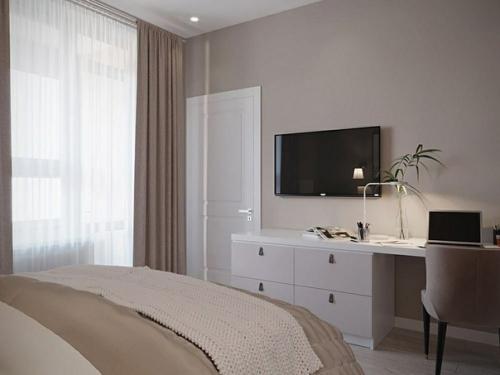 Не стали в жилой комнате пытаться выделить спальню и гостиную. 03