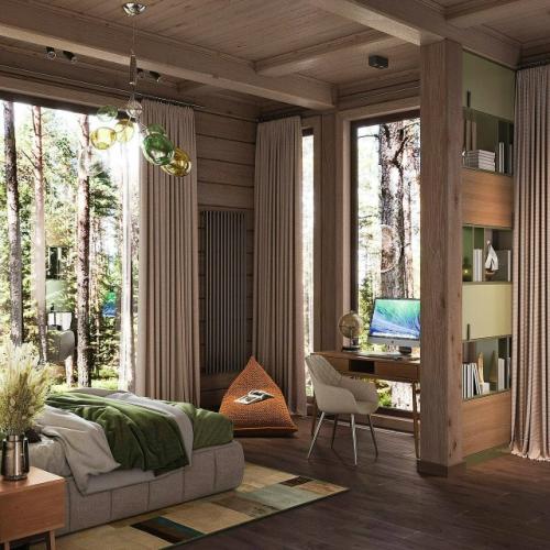 Современное пространство, где сочетаются уют натурального дерева и характер молодого хозяина. 03