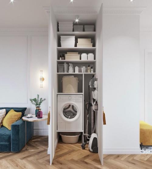 Установить стиральную и сушильную машинки можно не , внимание, только в ванной или на кухне. 04