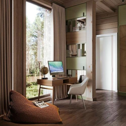 Современное пространство, где сочетаются уют натурального дерева и характер молодого хозяина. 06