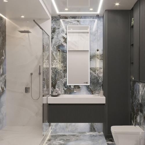 Душевая и ванная комната в одной квартире. 01