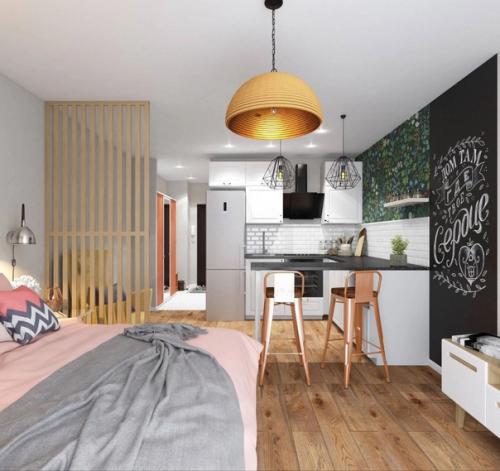 Квартира студия - это открытая площадь и простор для творчества. 03