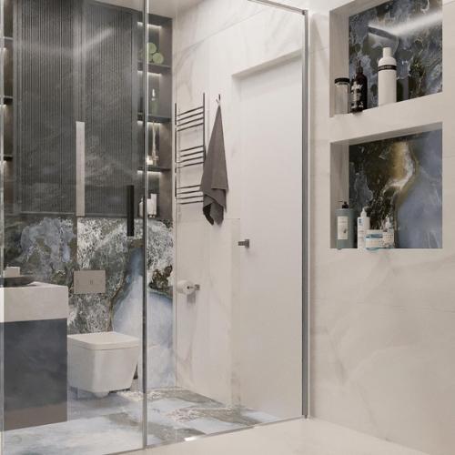 Душевая и ванная комната в одной квартире. 03