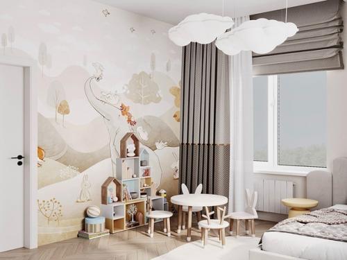 Интерьер уютной детской комнаты. 01