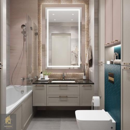 Три варианта дизайн - проектов для небольших санузлов. 04