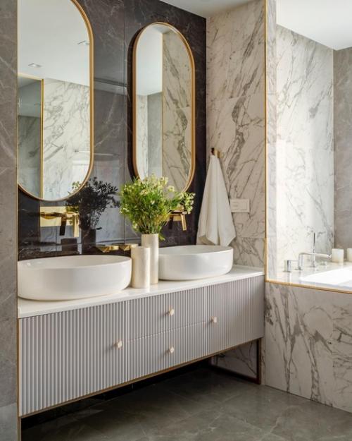 Школа ремонта.  Ванная комната хозяев из реализованного проекта. 03