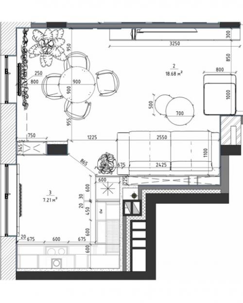 Стильный дизайн - проект кухни и прихожей. 07