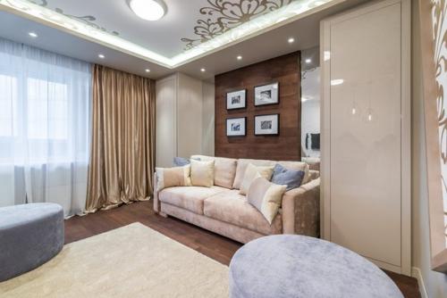 18- Метровая комната для молодой пары, живущей вместе с родителями. 01