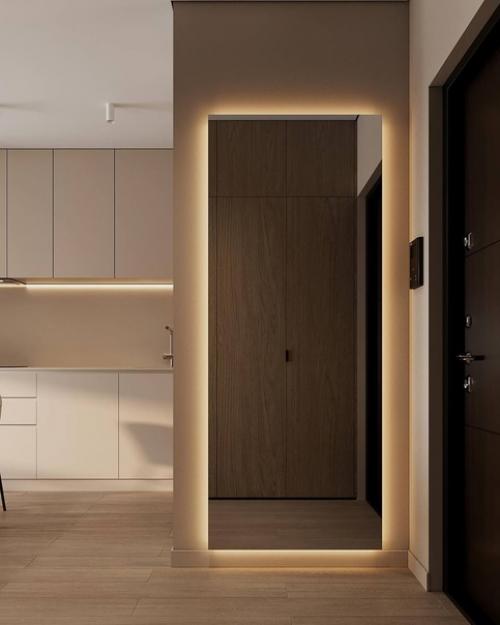 Интерьер кухни - гостиной в теплых тонах создает приятную и уютную атмосферу, идеальную для семейного отдыха и приема гостей. 08