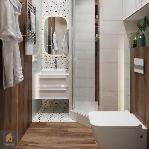 Три варианта дизайн - проектов для небольших санузлов. 07