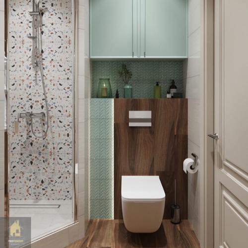 Три варианта дизайн - проектов для небольших санузлов. 06