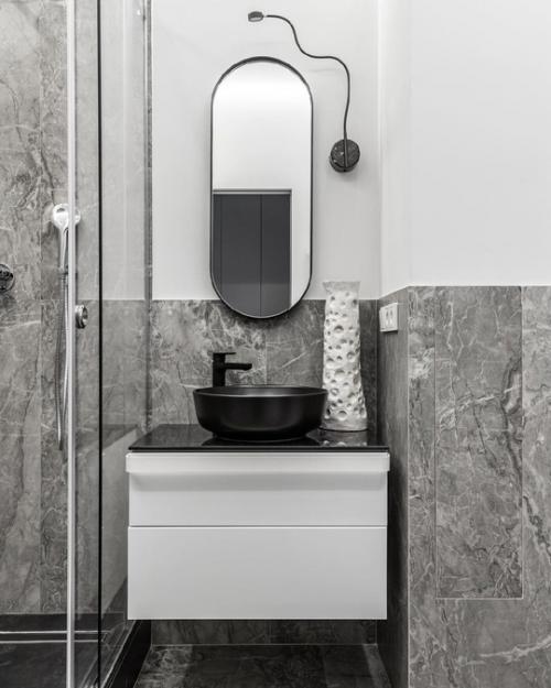 Однокомнатная квартира в монохромном оформлении. 06