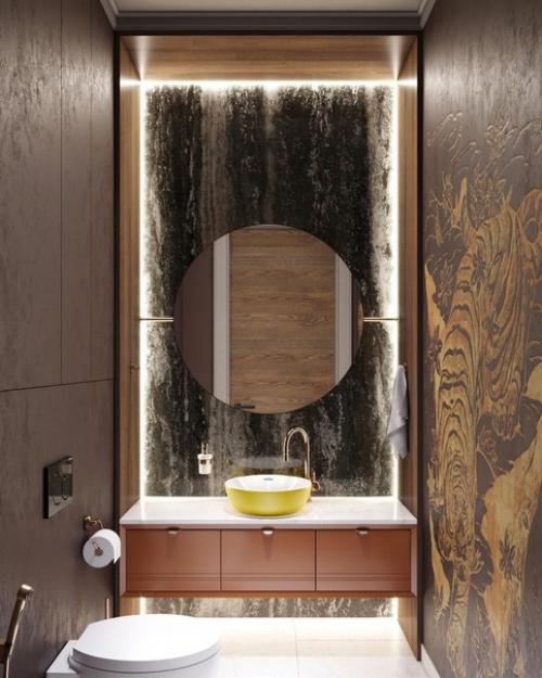 Школа ремонта.  Стильный и необычный санузел. 03