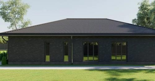 Школа ремонта.  Вариант отделки дома планкен + черный кирпич состаренный. 01