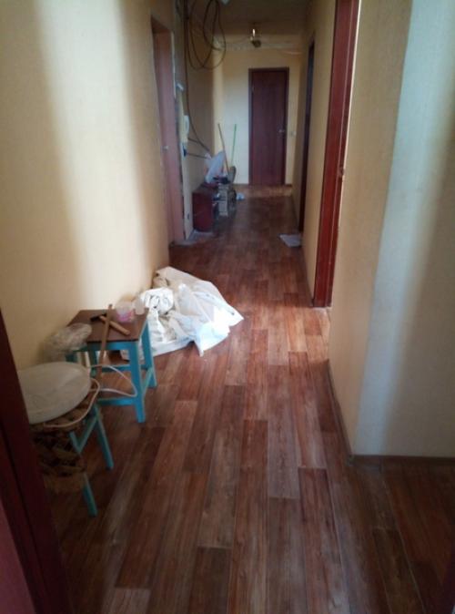 Ремонт коридора.  Стены сделала своими руками. 01