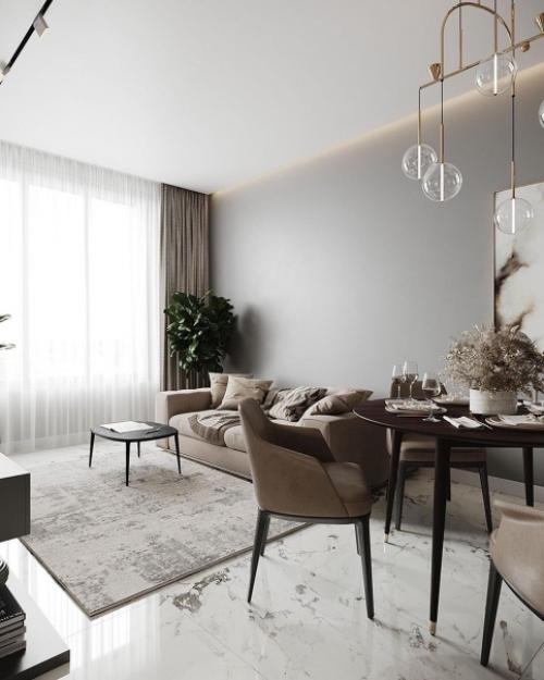 Нейтральный интерьер в современном стиле. 01