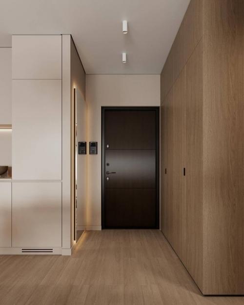 Интерьер кухни - гостиной в теплых тонах создает приятную и уютную атмосферу, идеальную для семейного отдыха и приема гостей. 07