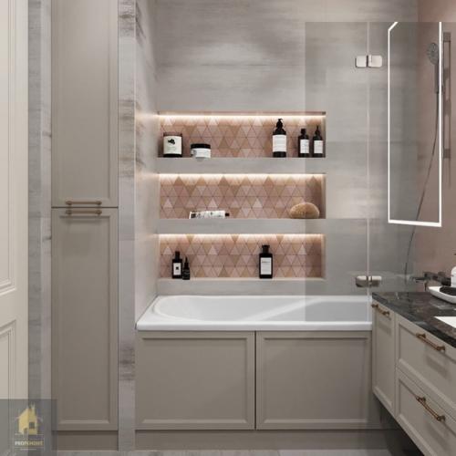 Три варианта дизайн - проектов для небольших санузлов. 05