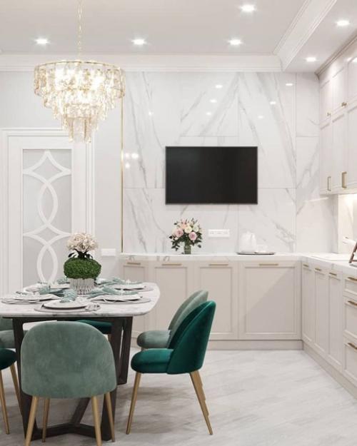 Классический интерьер квартиры с невероятно красивой мебелью. 02