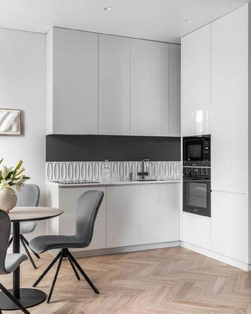 Однокомнатная квартира в монохромном оформлении. 01