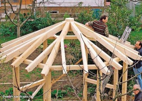 Строительство беседки из дерева. 04 Строительство беседки из дерева. 04